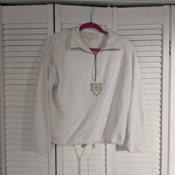 Vintage St. John Sport Pullover Drawstring Sweatshirt - Picture 1 of 8